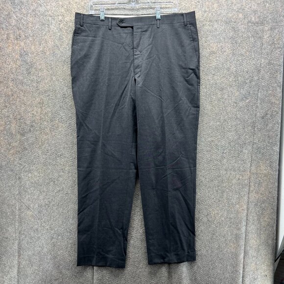 Canali Dress Pants Mens 36 52 Gray Chino Pleated Trouser Wool Stretch Preppy - Picture 1 of 12